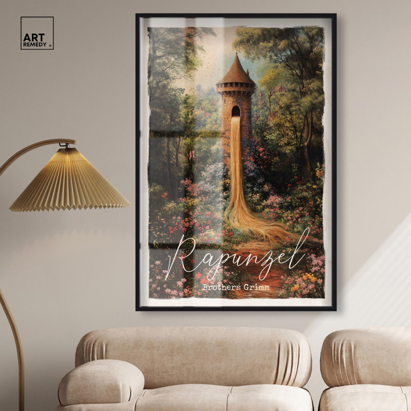 «Raiponce Classic Shadowbox Print» par Art Remedy, H 55 po x l 37 po, Noir