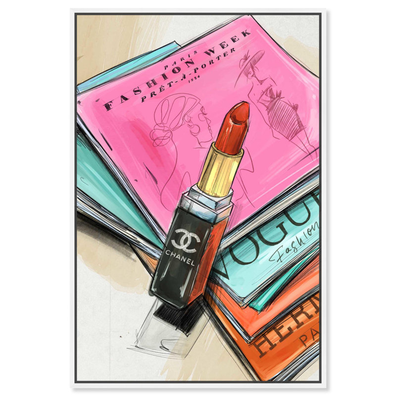 «Fashion Sketches Canvas» par Art Remedy, H 16 po x l 11 po, Argent argent, Cadre flottant