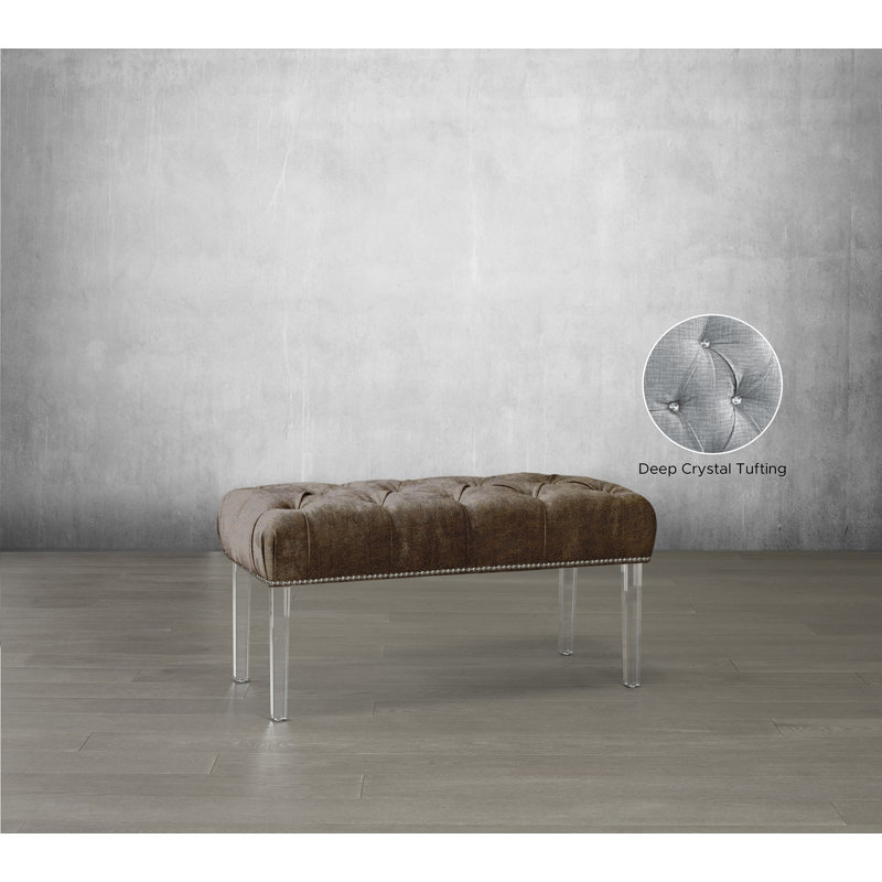 Banc en faux cuir Letendre, Caramel