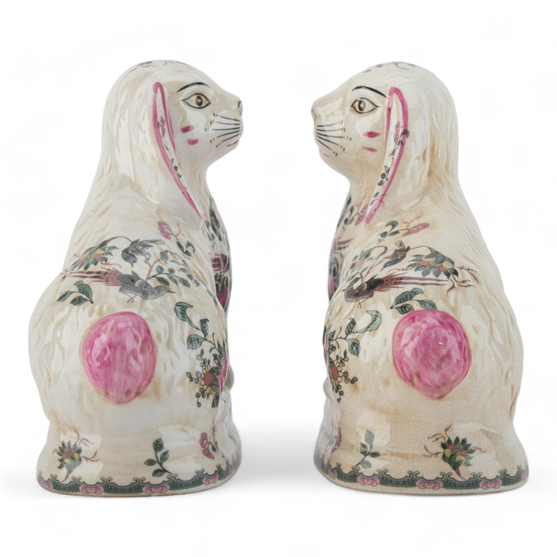 Porcelain Bunny Figurines Pair