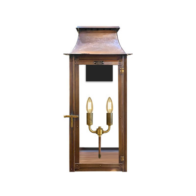 Colonial 16" Copper Electric Flush Mount Lantern | Indoor & Outdoor