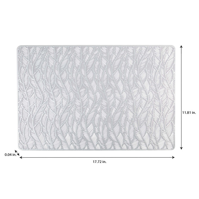 Ensemble de napperons en vinyle 4 pièces, Argent