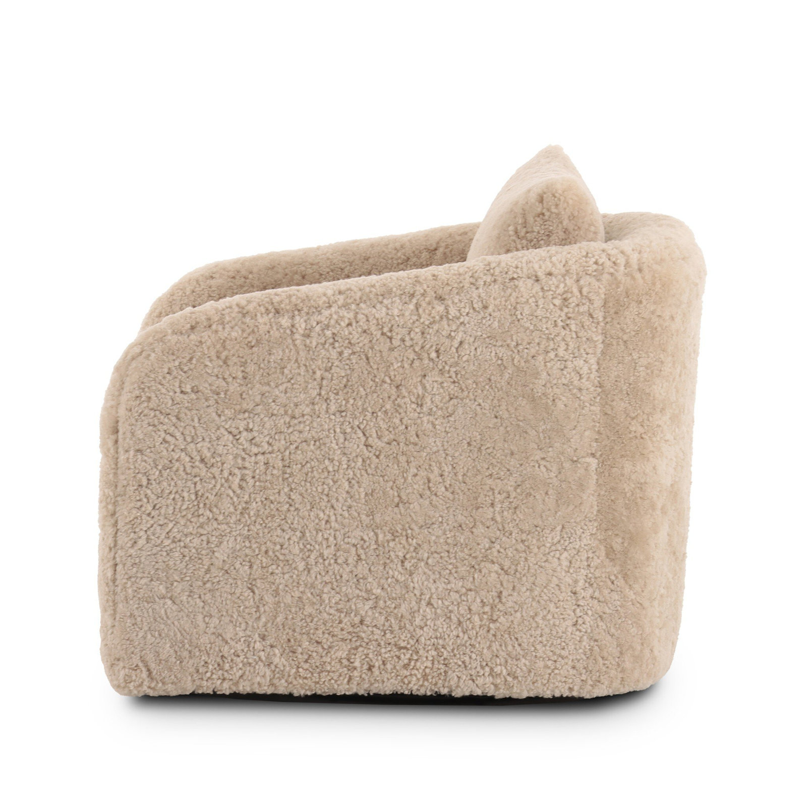 Redmond Upholstered Swivel Armchair, Beige Shearling