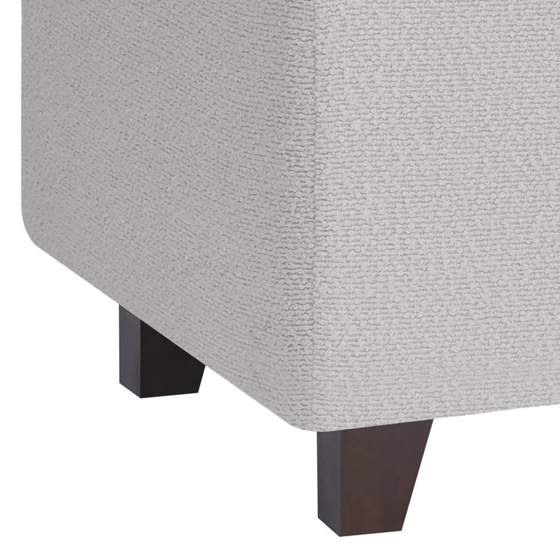 Pittston Cambridge Boucle Square Storage Ottoman, Grey