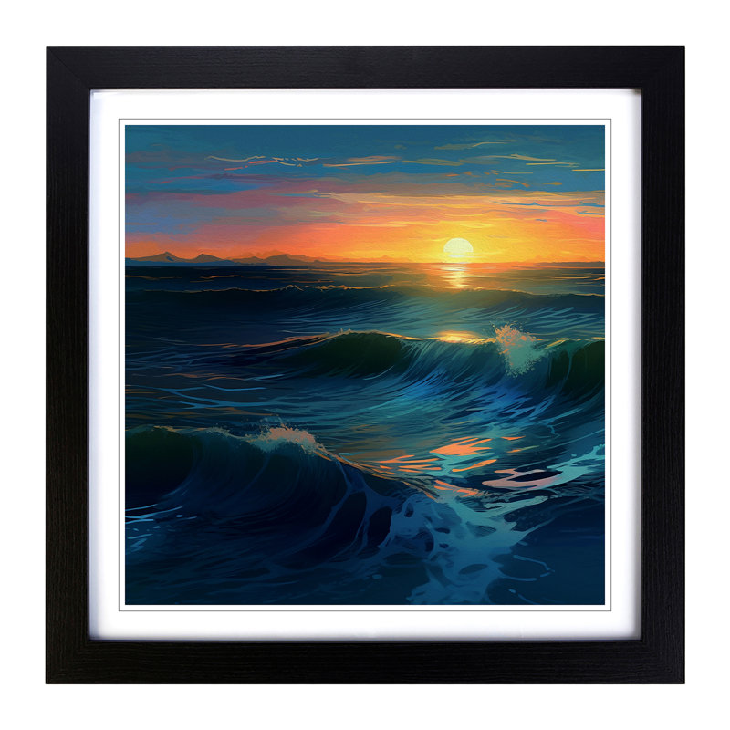 Ocean Digital Art - Framed Print, Black