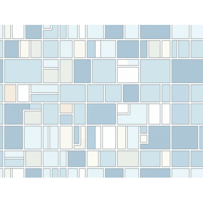 Mondrian Window Curtains Geometric Blue Drapes