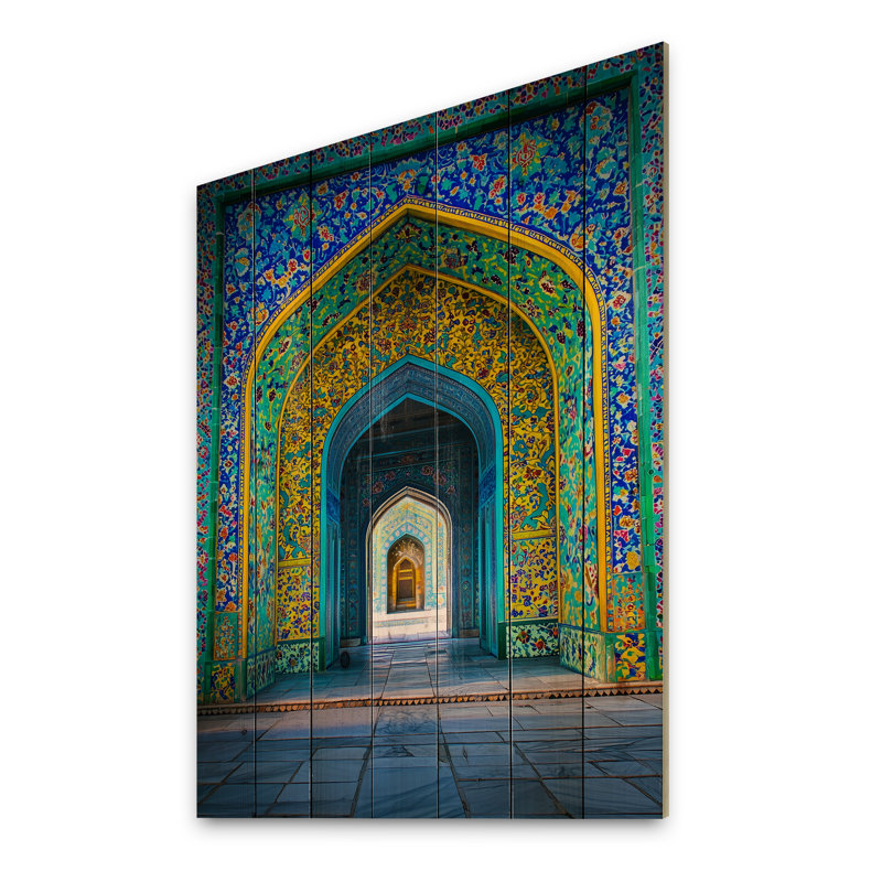 Soufis soufis arches, Lahore, Pakistan, art mural en bois sur bois de pin naturel, H 44 po x l 34 po