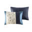 Élégant édredon grand bleu marine 7 pièces - Broderie enflammée beauté brodée-131220286-131220288