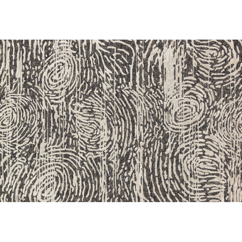 Tapis gris touffeté à la main Rusch, Rectangle 7 pi 9 po x 9 pi 9 po