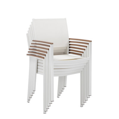 Fauteuil de salle à manger empilable en osier David Premium