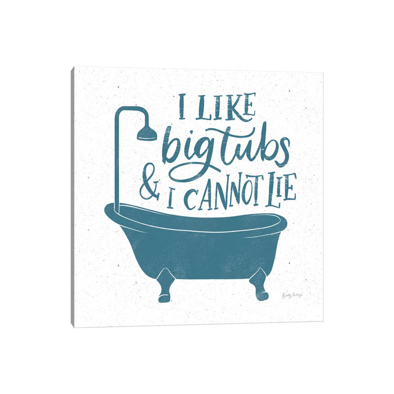 Turkish Tile Bathroom Puns II by Becky Thorns - Print on Canvas, Wrapped Canvas, 93.98cm H x 93.98cm W x 3.81cm D
