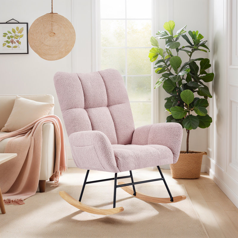 Imtyaz Metal Rocking Chair, Pink