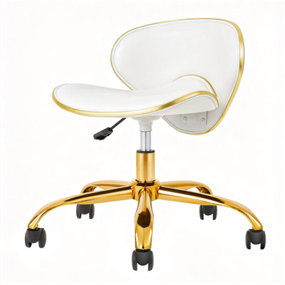 Salon Stool Chair,Rolling Stool,Hydraulic Hair Salon Chairs,Height Adjustable,360 Degrees Rolling Swivel Lash Tech Chair,Ergonomic With Backrest Wheels For Tattoo Massage Facial Spa(White1)