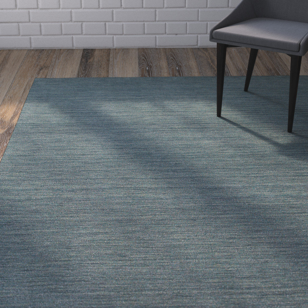 Nala Wool Blue Rug, Rectangle 6' x 9'