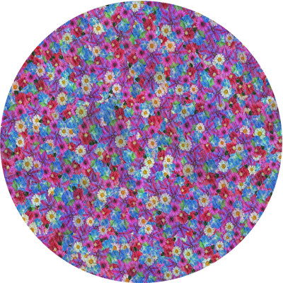 Tapis mauve à motif floral Sumaya