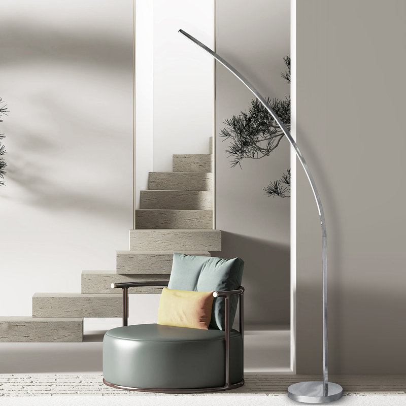 Lampe sur pied en arche 70 po del Siloam, Chrome