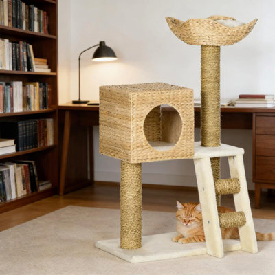 Cat Tree,Cattail Weave Cat Tree for Indoor,Cats Tower