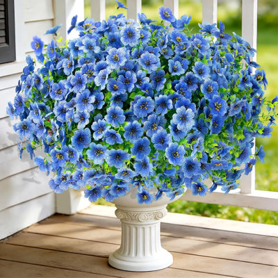 31 Bundles Artificial Flowers for Outdoors,UV Resistant Fake Flowers,Outdoor Plastic Faux Flowers Plants for Indoor Outside Home Decor