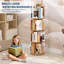 Bibliothèque rotative - Étagère de rangement en bois à 4 niveaux avec étagère de rangement à 360 degrés pour bibliothèque-1558778779