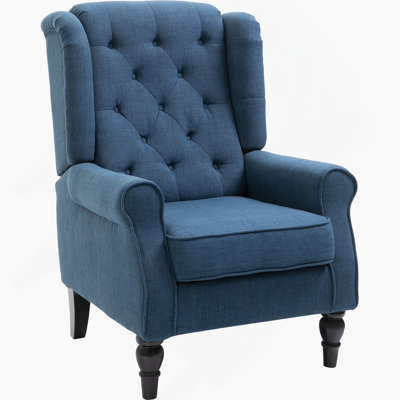 Button-Tufted Accent Chair with High Wingback