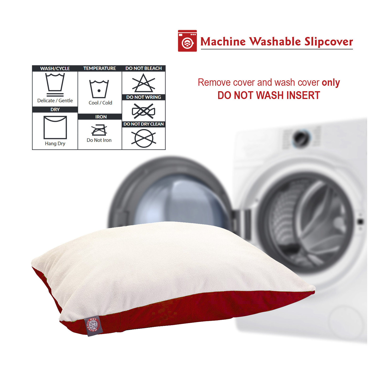 Rory Classic Pet Bed, Red, Large