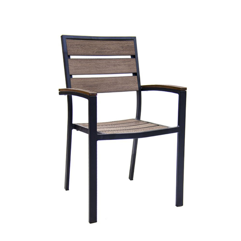 Chaise de patio, Noir / brun