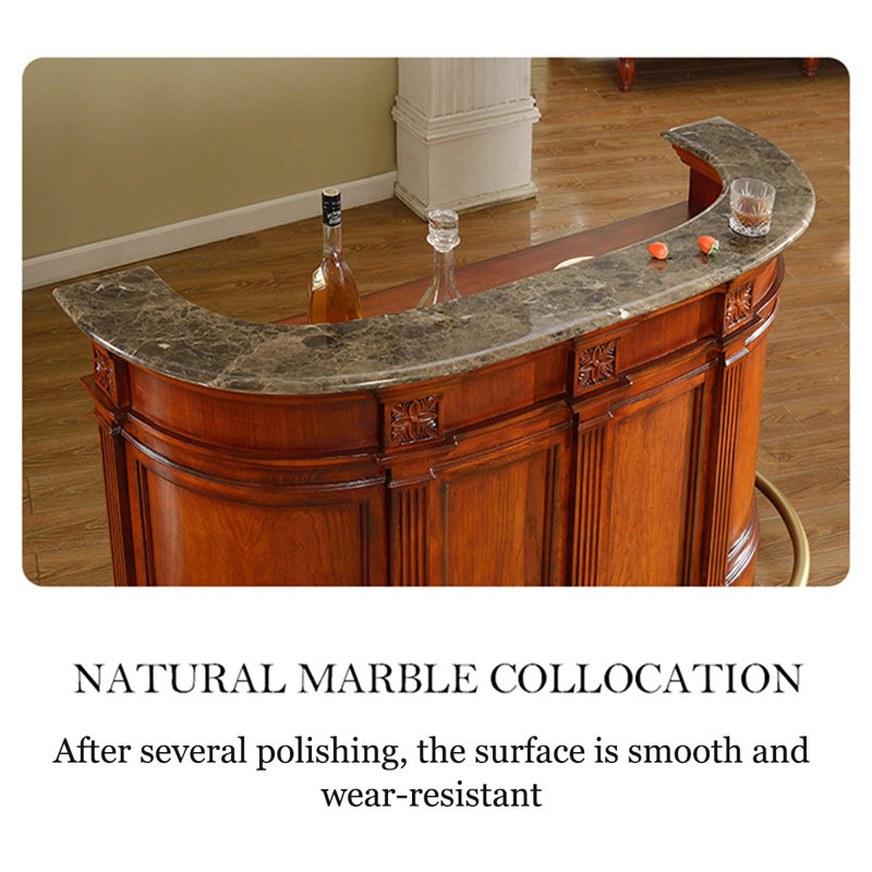 68.9" Brown Half Circle Solid Reception Desk
