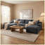 Canapé modulaire rembourré avec coussins Corduroy-1893284364