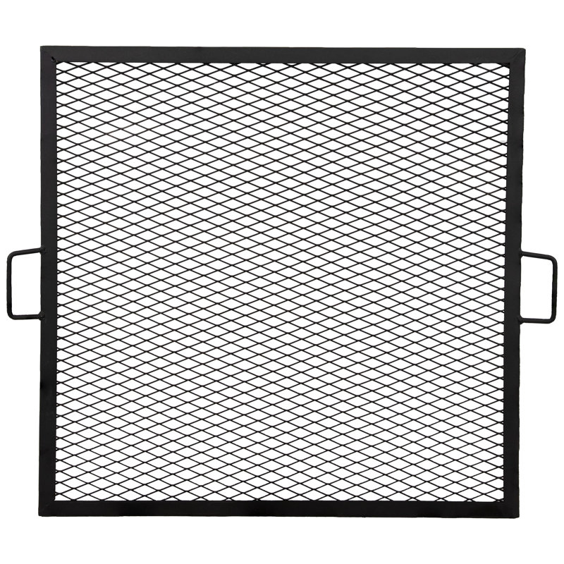 Gril de cuisson en acier avec poignées carrées en acier noir X-Marks - 40 po, H 1 po x l 40 po x P 40 po