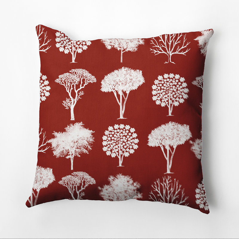 Lenard Floral Reversible Throw Pillow, 20" H x 20" W x 2" D, Rust