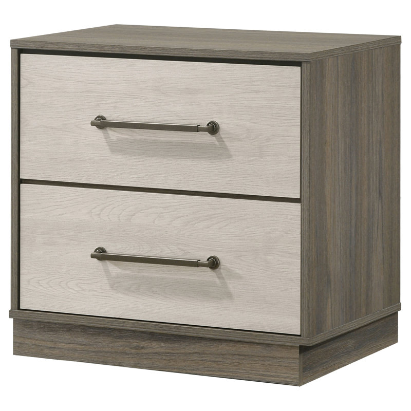2-Drawer Nightstand With Floating Base Design