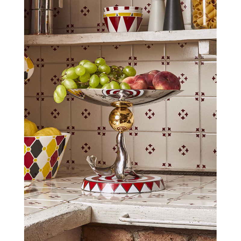 Marcel Wanders Limited Edition Stainless Steel and Gold Seal Cake Stand