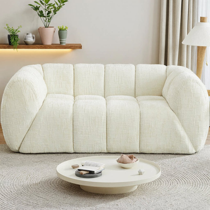 Canapé en nuage matelassé Chenille Pure Foam, Beige