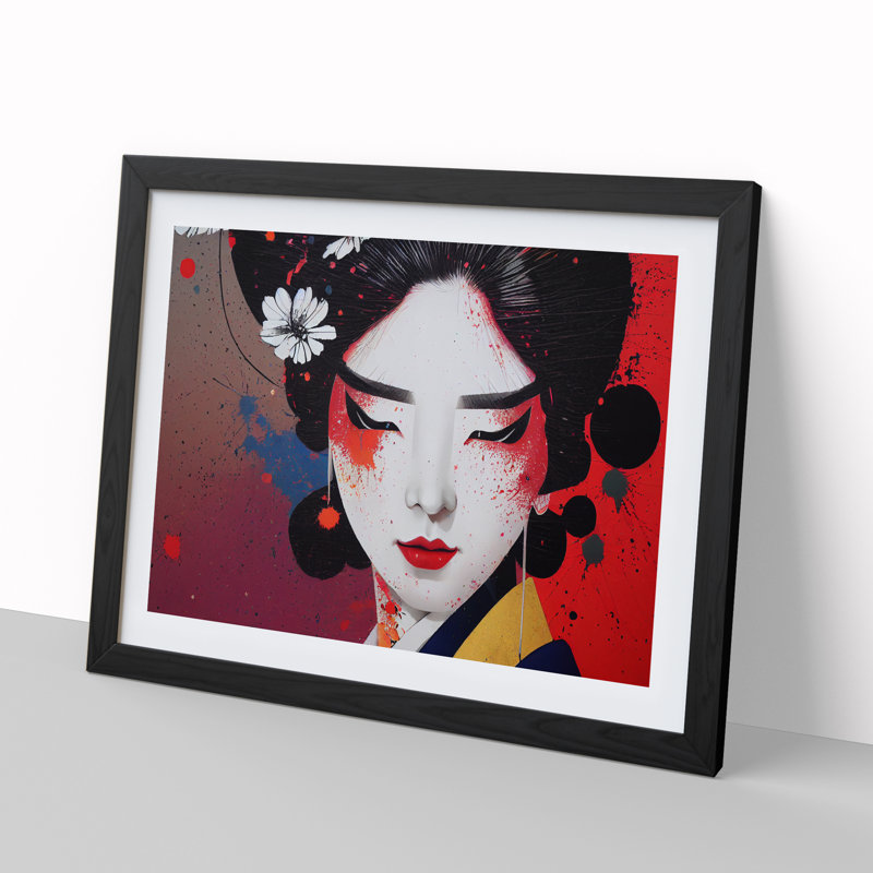 Geisha Splatter Vol.3 Abstract - Framed Print, Black Framed, 25cm H x 34cm W x 2cm D