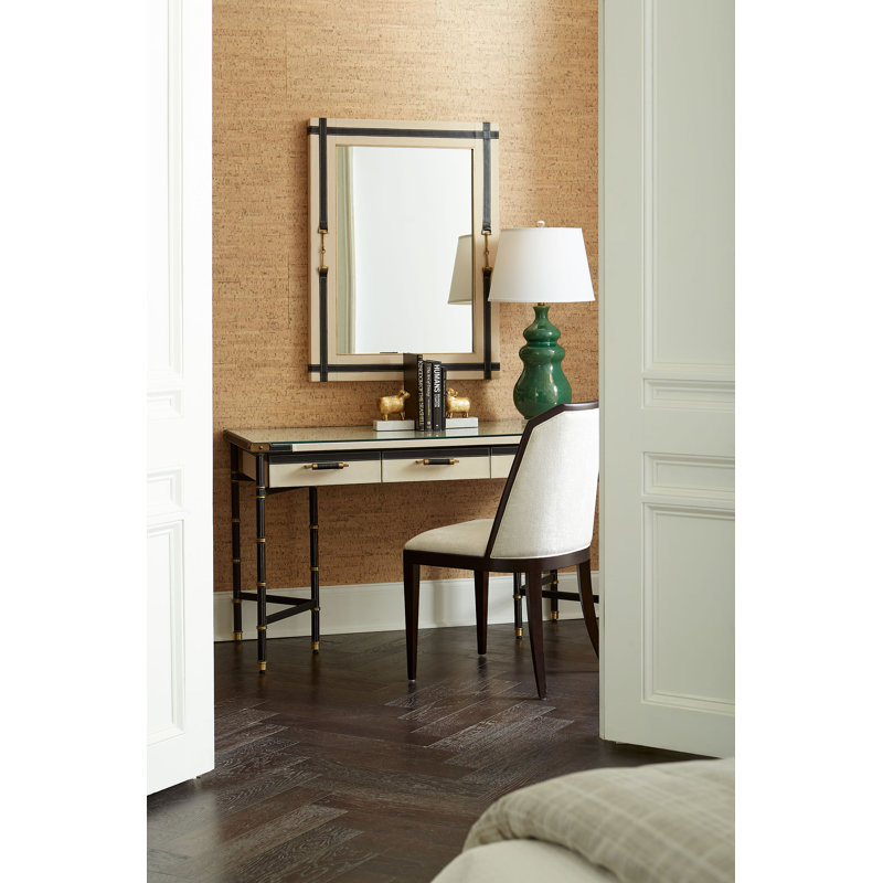 Buckley Rectangle Leather Mirror, Black/Natural