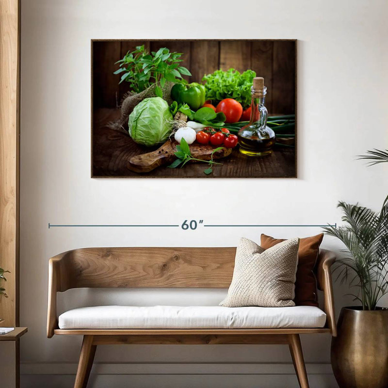 Fruits et légumes biologiques, Cadre flottant en noyer, 43 po x 29 po