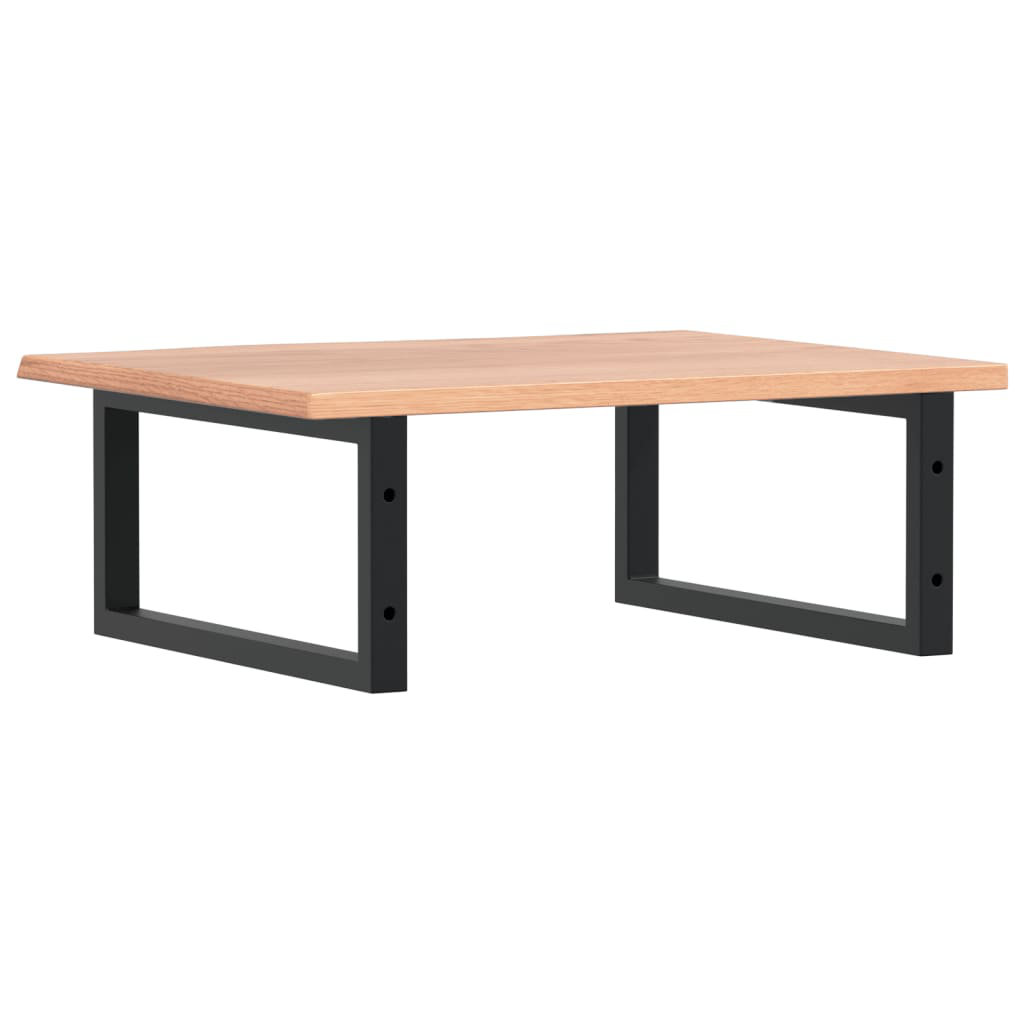 Basin Shelf Wall Mounted Steel And Solid Wood Oak