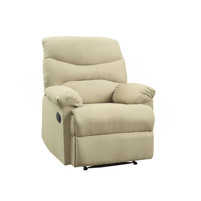 Beige Recliner With Pillow Top Armrest