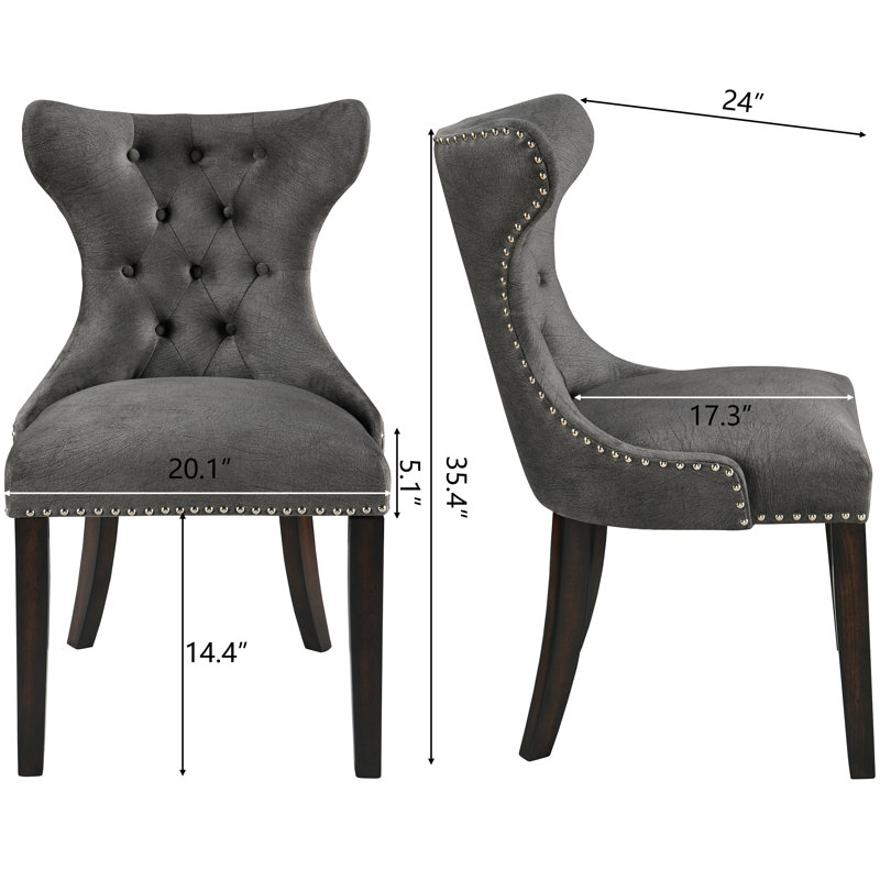 Chaise d'appoint rembourrée Gasia, Éponge gris foncé