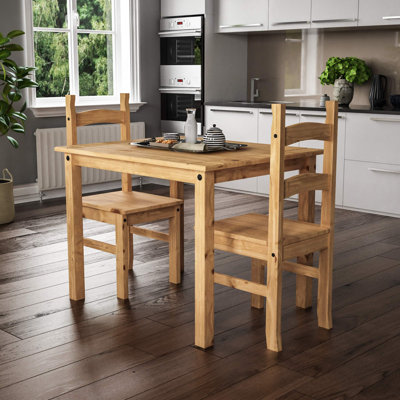Volz 2 - Person Solid Wood Dining Set