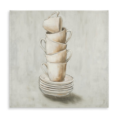 Stacked Cups Gray Tablecloth - Indoor/Outdoor Home Decor