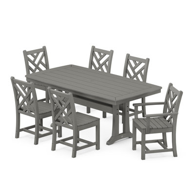 Chippendale 7-Piece Dining Set with Trestle Legs by POLYWOOD