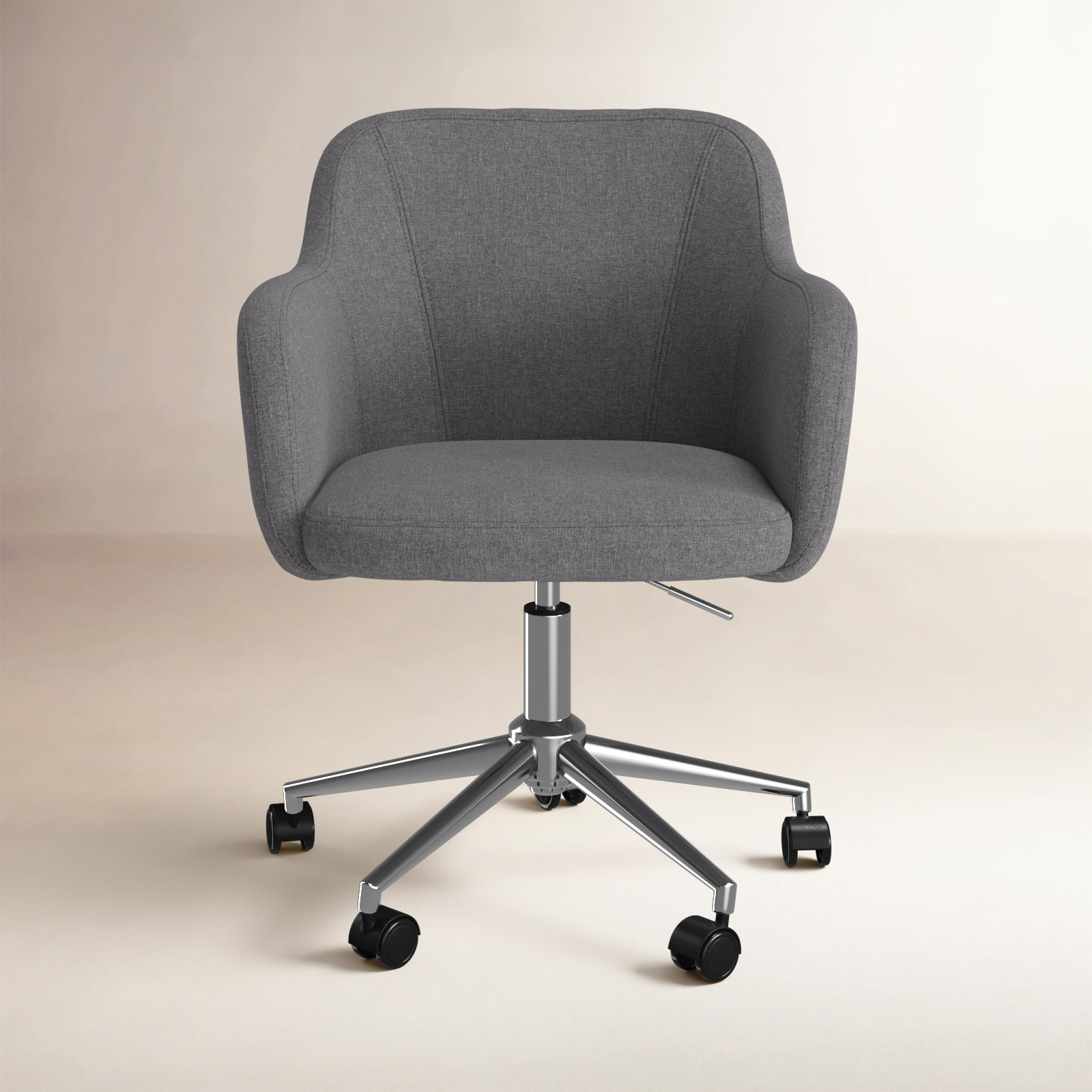Imbali Swivel Office Chair, Gray, Linen