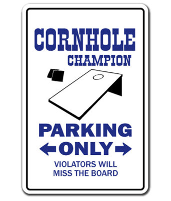 Cornhole Champion Parking Decal Sign