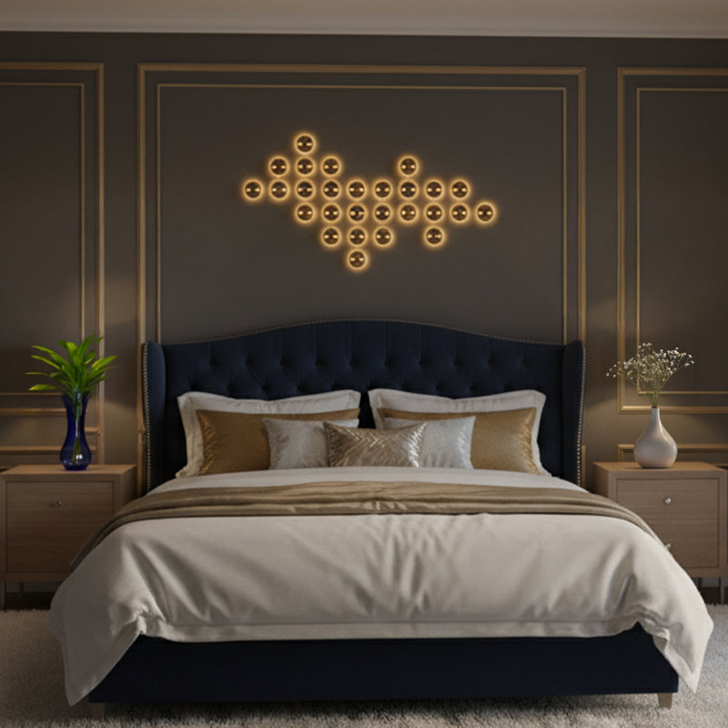 Half Sphere Metal Body Button Wall Sconce