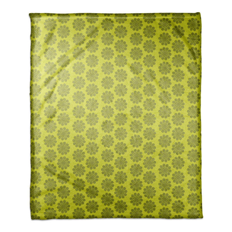  Couverture à motif floral, vert