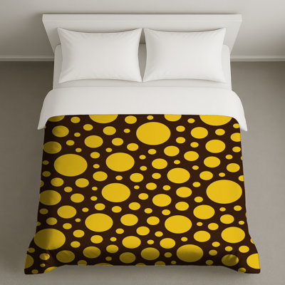 Housses de couette jaunes et brun cercles