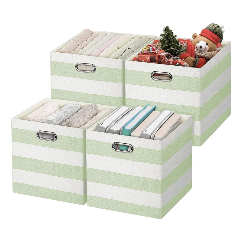 Posprica Fabric Bin, 13" x 13" x 13", Green