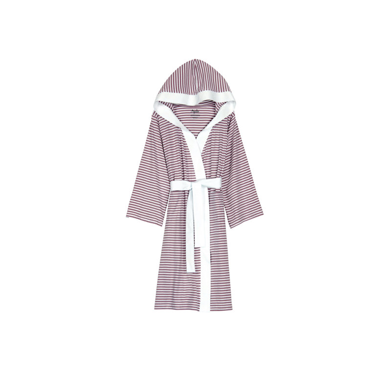 Robe courte en coton biologique à rayures Seaside Serenity, Petit / moyen, Lavande / blanc