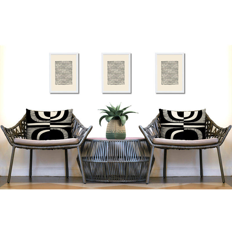 Housse et insert de coussin rectangulaire intérieur / extérieur en polyester / mélange de polyester Chamu, Noir